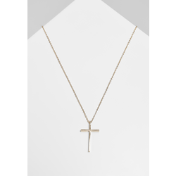 Large Basic Cross Necklace - Gold Colors