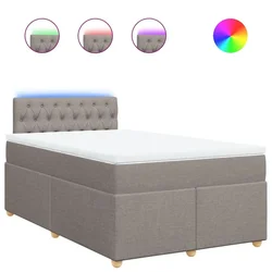 Vidaxl Box spring postelja z vzmetnico taupe 120x190 cm blago