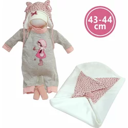 Llorens M844-60 oblačila za punčko NEW BORN, velikost 43-44 cm