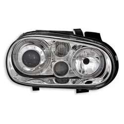 OEM Kristalni farovi Angel Eyes VW Golf IV, Hrom