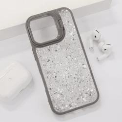 Maska za telefon Crystal Dots za iPhone 16, Siva