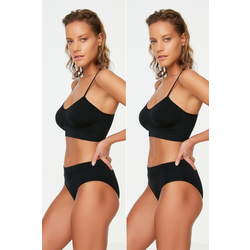 Trendyol 2-Pack Black Seamless/Seamless Hipster Knitted Briefs