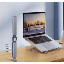 Laptop Postolje XY1 sa Hubom (TypeCx2, USBx2, PD) ( 111462 )
