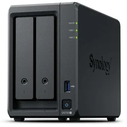 Synology DS725+, Tower, 2-Bays 3.5 SATA HDD/SSD, 2 x M.2 2280 NVMe SSD, CPU AMD Ryzen R1600 dual-core (4-thread), max. boost up to 3.1 GHz, 4 GB DDR4 ECC SODIMM, 1 x 2.5 GbE, 1 x 1GbE, 1 x USB 3.2, 1 x eSATA USB-C, 1.51 kg, 3y