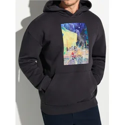 Sinsay - Hoodie sa božićnim printom - tamno siva