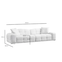 ATELIER DEL SOFA Sofa sa 3 sedišta Pescara Lounge (L2 2R) White
