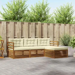 Set vanjskih sofa Prirodna i krem 245,5 x 162,5 x 73 cm