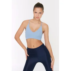 Trendyol Light Blue Supported/Styling String Strap Knitted Sports Bra