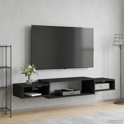 TV ormar za montažu na zid Zidna montaža Crni hrast