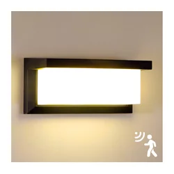 Brilagi-LED Spoljna zidna LED lampa sa senzorom BRICKY LED/12W/230V crna IP54