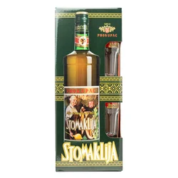 Rakija Stomaklija Prokupac 40% 1l+2 čaše