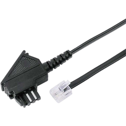 HAMATelefonski priključni kabel, vtič TAE N na modularni vtič 6p4c, 6 m, črne barve