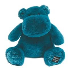 Plyšový hrošík HipPop Histoire d’ Ours modrý 25 cm od 0 mes HO3107