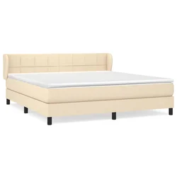 vidaXL vidaXL Box spring postelja z vzmetnico krem 180x200 cm blago, (20895367)