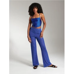 Sinsay - Crop top na vezivanje - zumbul plava