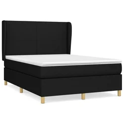 Vidaxl Box spring posteljni z vzmetnico črn 140x190 cm blago