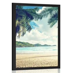 Plakat sončni zahod na Sejšelih - 20x30 no frame