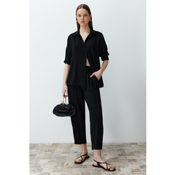 Trendyol Black Woven Shirt Trousers Aerobin Two Piece Set