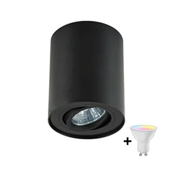 Zuma Line 20038-BK-N - LED RGBW prigušiva ugradna lampa RONDOO 1xGU10/6W/230V crna+daljinski upravljač