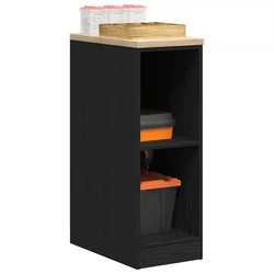 Garažni ormar za odlaganje crni 30x51x85 cm masivne borovine