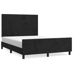 Vidaxl Posteljni okvir brez vzmetnice črn 140x190 cm žamet