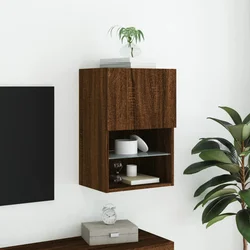 TV ormarić s LED svjetlima boja smeđeg hrasta 40,5x30x60 cm