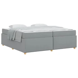 Vidaxl Konstrukcija postelje Svetlo siva 200 x 200 cm blago