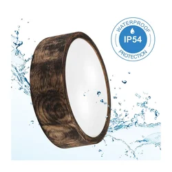 Stropno kupatilsko svetlo OAK SMOKY 2xE27/15W/230V IP54 prečnik 27,5 cm hrast/braon