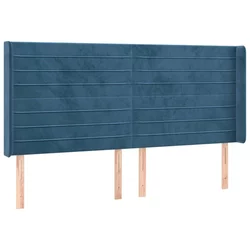 Uzglavlje s ušima tamnoplavo 163x16x118/128 cm baršunasto