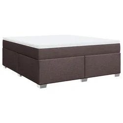 Vidaxl Box spring postelja z vzmetnico temno rjava 180x200 cm blago
