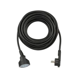 Brennenstuhl Short Extension Cable With Angled Flat Plug 10m black 1168980010