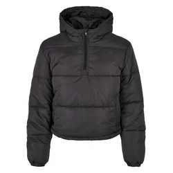 Womens Puffer Pull Over Black Jacket