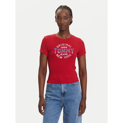 Tommy Jeans Majica New York modra/rdeča/off-bela