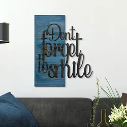 Ebedi Nakis -3 BlueBlack Decorative Wooden Wall Accessory