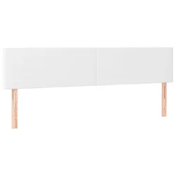 Vidaxl Posteljno vzglavje bela 200x5x78/88 cm umetno usnje