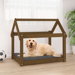 Krevet za pse smeđa boja meda 81x60x70 cm od masivne borovine