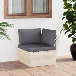 Vrtna kutna sofa od paleta s jastucima impregnirana smrekovina