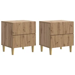 Noćni ormar s ladicama 2 pcs Hrast artisan 43 x 34,5 x 48 cm
