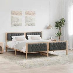 Krevetna konstrukcija s uzglavljem Tamno siva 180 x 200 cm