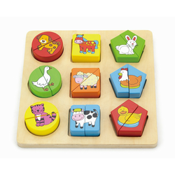 Viga Toys Lesena sestavljanka za najmlajše v češki škatli