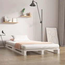 Krevet od paleta bijeli 75x190 cm od masivne borovine mali