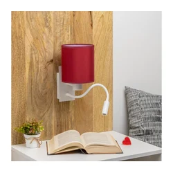 Brilagi-LED Zidna lampa NUBILA 1xE27/25W/230V+LED/3W bela/pompejanska crvena