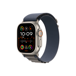 Apple Watch Ultra2 Cellular, 49mm Titanium Case with Blue Alpine Loop - Medium