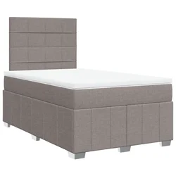 Vidaxl Box spring postelja z vzmetnico taupe 120x200 cm blago