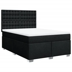 Vidaxl Box spring postelja z vzmetnico črna 160x200 cm blago