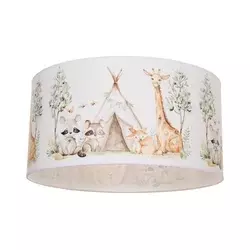 Dečije plafonsko svetlo KIDS ROOM 1xE27/60W/230V, prečnika 40 cm, sa motivom životinjica