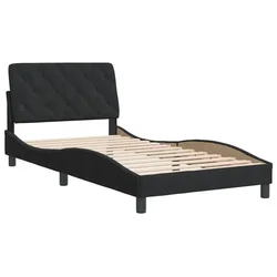 Vidaxl Posteljni okvir brez vzmetnice črn 100x200 cm žamet