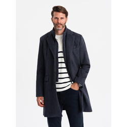 Ombre Unbuttoned mens wool blend coat - graphite