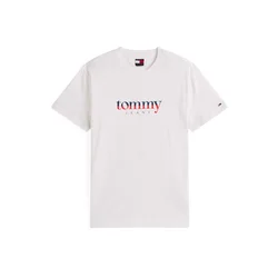 Tommy Jeans Majica ecru/mornarska/rdeča