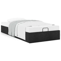 Vidaxl Otomanski posteljni okvir brez vzmetnice črn 80x200 cm blago
